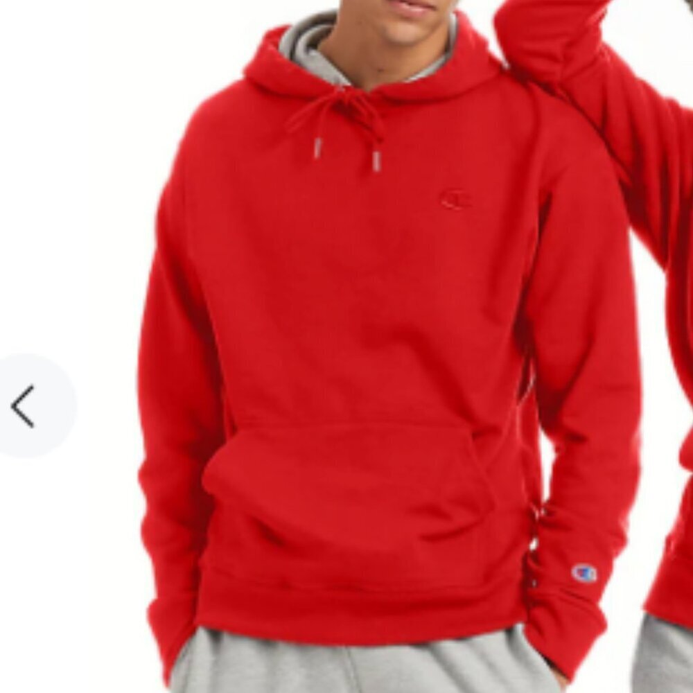 Champion Unisex Size XL Powerblend Fleece Pullover Hoodie Team Red Scarlet S0889